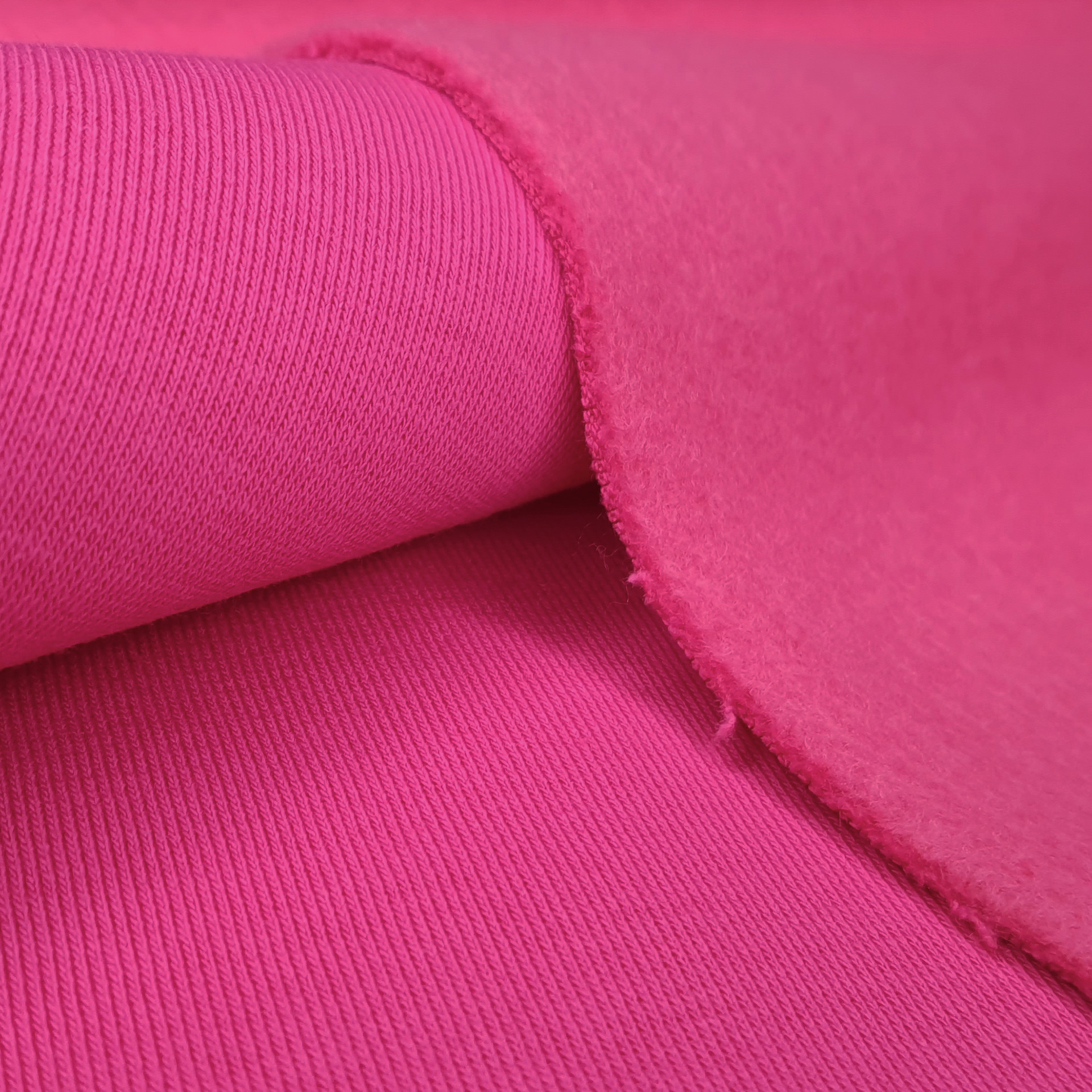 Футер 3-х нитка с начесом, розовый павлин